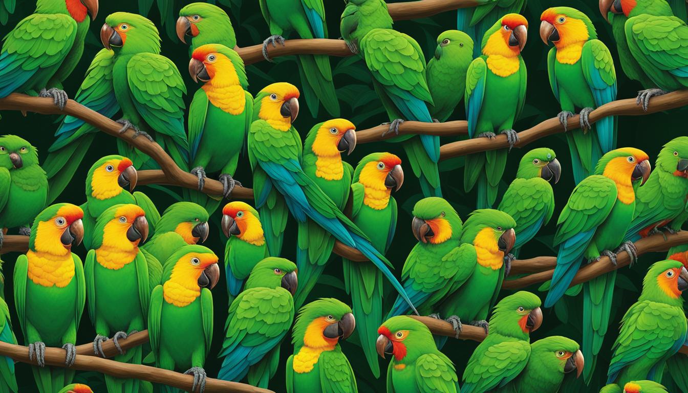 Parrot diversity, coloration, size variations​