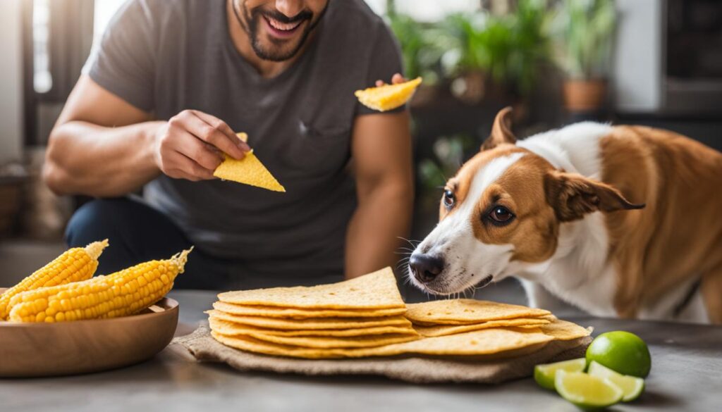Feeding corn tortillas to dogs