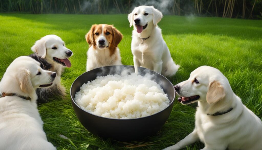 dogs and jasmine rice