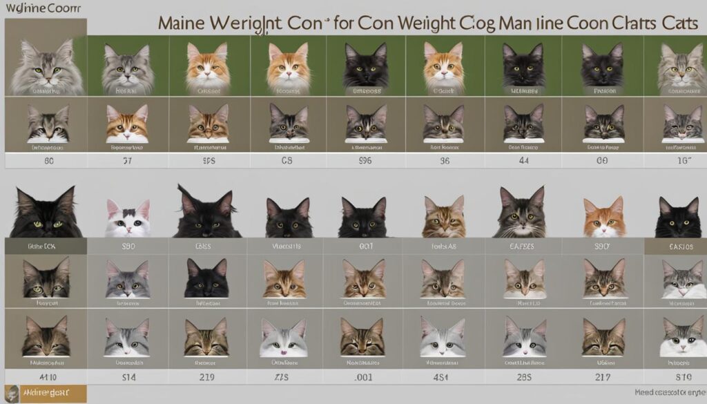 Maine Coon cat weight chart
