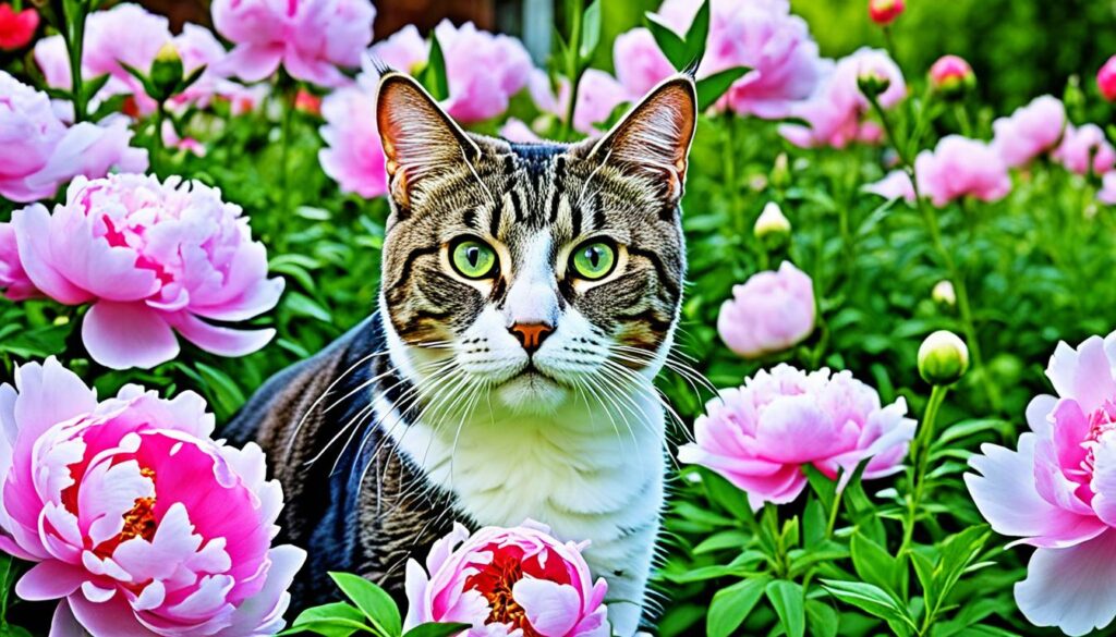 cat health and peonies