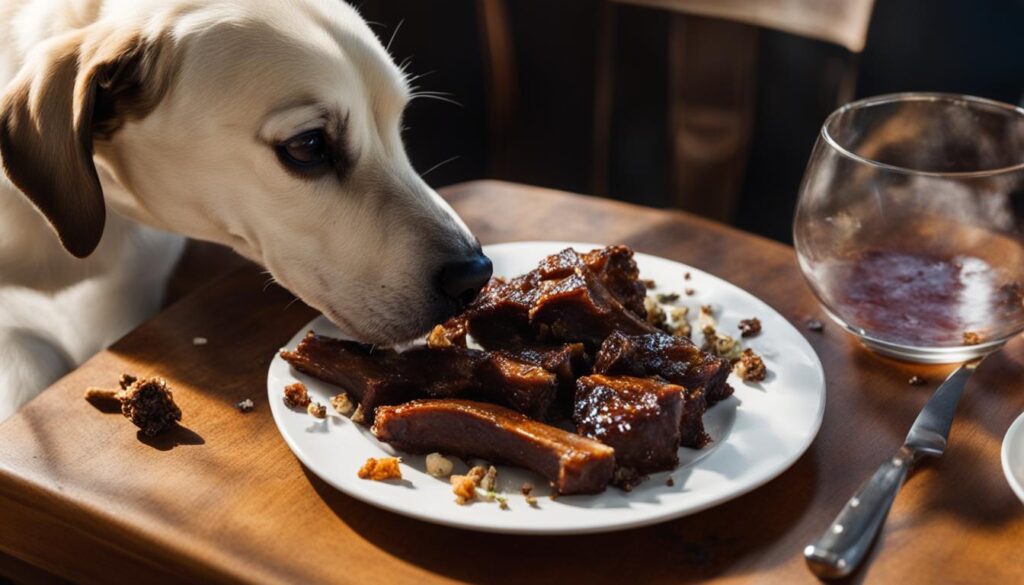cooked ribs and dogs