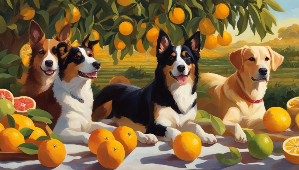 dogs and citrus fruits