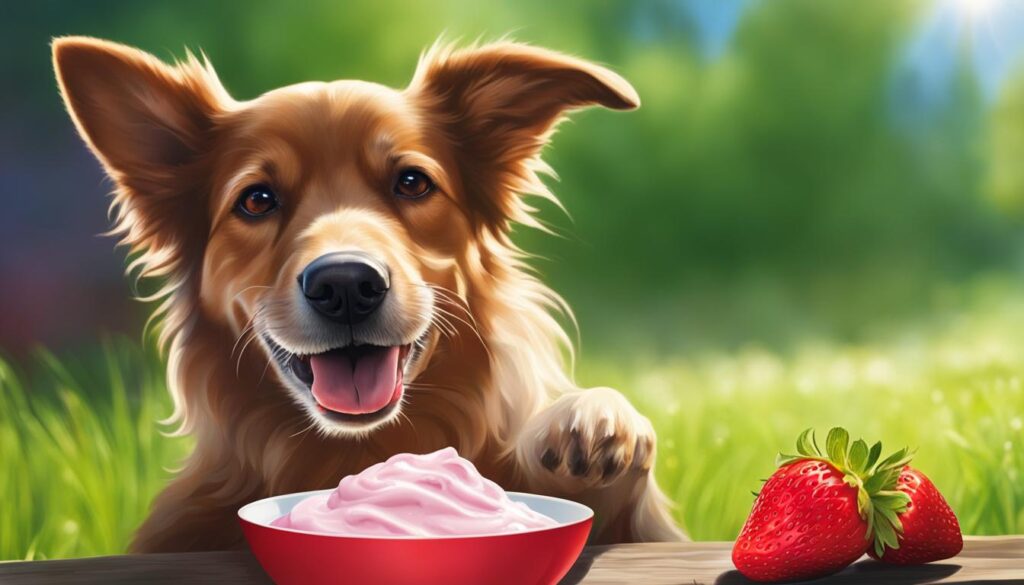 feeding dogs strawberry yogurt