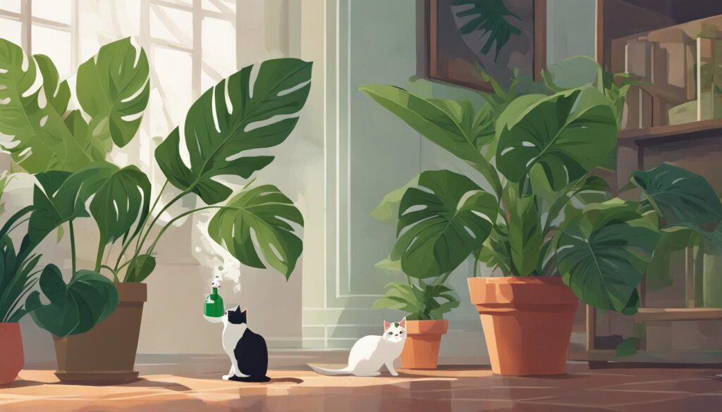 keeping cats away from monstera plants